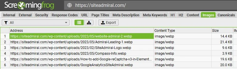 screaming frog images